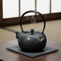 Serpent Tea Kettle Handmade Dragon Relief Teapot Traditional type Embossed Iron Black 1.3L a