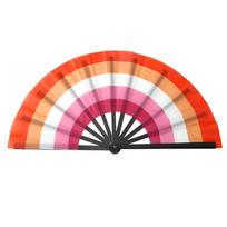 Gradient Colorful Rainbow Handheld Fan Decorative Cooling Folding Dance Fan Easily Opened Portable Chinese Kung Fu Fan Carnival