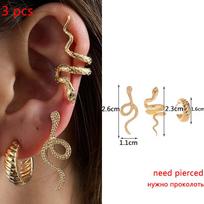 New Trend Multi Pieces/set Ear Cuff for Women Fake Cartilage Earring Gold Non-Piercing Ear Clips Crystal Clip Earrings