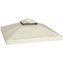 3 x 3 m Replacement Roof for Gazebo, Gazebo Replacement Canopy with Water Drainage Holes, UPF30+, Sun Protection, Cream White 300 x 300 x 1 cm