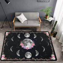 Juodasis dangaus mėnulis/žvaigždės/saulė/sritis Kilimėlis Ragana Goth Gothic Pagan Wiccan Taro kortos Astrologijos raganavimo reikmenys Mandalų kilimas 50cm x 80cm