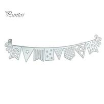 Flag Banner Cutting Die Scrapbooking Emboss Mold Paper Card Making Album Decor sidabras
