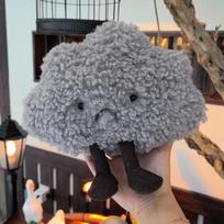23X26cm Soft Lovely Cloud Shaped Pillow Stuffed Plush Dark Clouds Toy Bedding Baby Room Home Decoration Children Gift 23x26cm pilka spalva