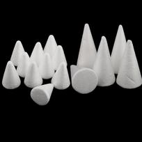 15 vienetų 7/10 kūgio modeliavimo polistireninio putplasčio medžiagos DIY white