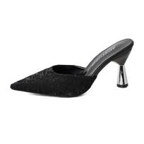 Half drag fashion small size new trendy cool slippers pointed head stiletto high heels spring and summer 33 versatile muller fitting bag head 33