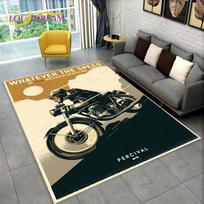 3D Retro Vintažinis Motociklo Plotas Kilimas Didelis, Kilimas Svetainei Miegamajam Sofa Durų Kilimėlis Dekoravimui, Vaikų Žaidimų Neslystantis Grindų Kilimėlis 40x60cm16x24in