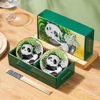 Panda Ceramic Bowl and Chopsticks Gift Set (2 Boxes)