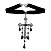 Dark/Red Large Crosses Pendant Choker Unique Style Necklace Gothic Style Chians 1