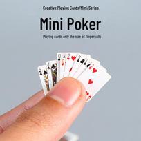 Mini piršto nago dydžio naujoviškos žaidimo kortos - Douyin stiliaus Mini Poker Style A (1 set, 1.5x1cm)