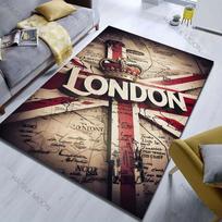 Vintažinis Londono miesto žemėlapio spaudinio kilimas svetainei, miegamajam, lovos šonui, sofai, grindų kilimėlis, modernus namų dekoras, didelio dydžio kilimas 40x60cm (16x24in)