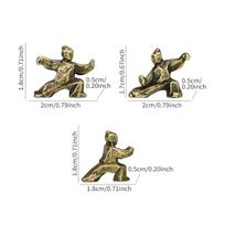 Retro Brass Mini Person Chinese Kung Fu Office Home Garden Bonsai Antiques Miniature Figurines Desktop Decorations Creative Gift