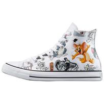 Tom & Jerry x Converse Chuck Taylor All Star High Batai su visų paviršių spaudiniu Unisex Balti Daugiaspalviai Juodi A15112C 41