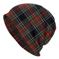 Tartan Designs Bonnet Homme Fashion Thin Skullies Beanies Stewart Tartan Plaid Caps For Men Women Style Hats S