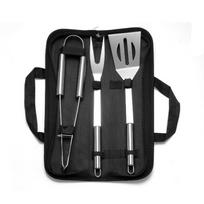 LMETJMA Camping BBQ Grilling Tools Set Stainless Steel BBQ Accessories Grill Tools Set with Portable Bag BBQ Utensil Kit JT500