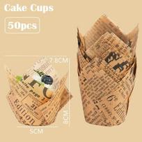 50pcs Tulip Muffin Cupcake Paper Cups Oilproof Cupcakes Liner Baking Muffin Box Cup Cake Decorating Tools Muffin Wrap Cases 04