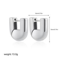 U-shape Hoop Earrings for Women Stainless Steel Geometric Hollow Jewelry 18K PVD Gold Plated Glossy Waterproof Party Gifts