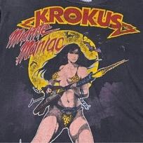 Krokus 1984 Midnite Maniac Blitz Tour 1984 Cotton Black Unisex T-shirt Men Women S