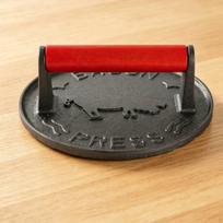 Cast Iron Smasher Press Wooden Handle Handheld Grill Black Supports Round Meat Round Meat Press