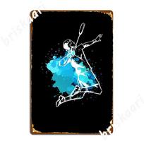 Badminton Player Smash Metal Sign Custom Wall Cinema Kitchen Plaques Tin sign Posters 20X30CM