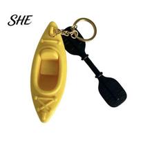 Functional Keychain 3D Printed Kayak Keychain, Pendant Paddle Trendy Charm with Key Ring, Unique Gift for Kayaking Enthusiasts geltona