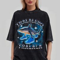 Tralalero Tralala Funny Shark Meme T-shirt, shark with shoes, tralalero tralala, funny shark meme Shirt XL