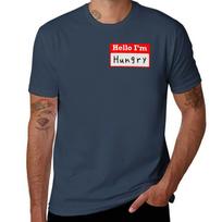 Hello Im Hungry Name Tag Tshirt Simple Print Design Tshirt S