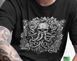CTHULHU T-shirt - H.P. Lovecraft - Distressed Gothic - Unisex Bella+ Shirt Clothing Apparel - Goth, Gothic, Punk - Horror Literature, Poe 3XL