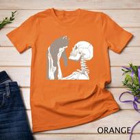 Skeleton Holding A Cat Shirt Lazy Halloween Costume Skull T-Shirt Unisex T-shirt 6 M