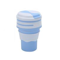 Reusable Folding Water Cup High Temperature  Resistant Collapsible Drinking  Cup  Sports šviesiai mėlyna spalva