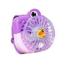 Cartoon Kids Watch Fan With Usb Rechargeable Mini Portable 5blade Handheld Cooler For Children violetinė
