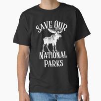 Save Our National Parks Moose Icon Design Classi Made In Usaaus Tshirt S2xl S
