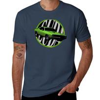 Lime Green Plymouth Cuda Muscle Car Tshirt Dry Fit Athletic Short Sleeve Shirt S