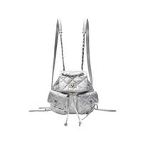 Matin Kim Double Pocket Quilting Mini Backpack Silver ONE SIZE sidabras