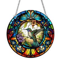 Suncatcher Waterproof Acrylic Window Wall Hanging Ornament Double Sided Window Panel Hanging Sun Catcher for Window Gothic Decor
