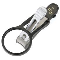 Kai Corporation Seki Magoroku Nail Clippers with Magnifying Large Diameter Curved Made in HC3528 Glass, M, Blade, Japan,