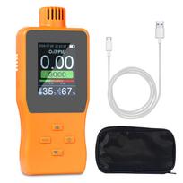 Portable O3 Ozone Detector Ozone Recorder Analyzer 3 in 1 Ozone Monitor Data Storage Historical Data View Temperature and Humidity Air Quality Meter oranžinė