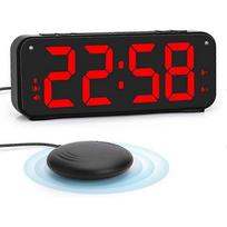 Extra Loud Alarm Clock with Bed Shaker for Heavy Sleepers, 6.5  Large Display