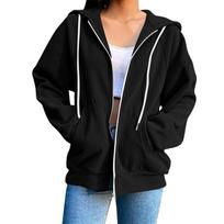 Women's Casual Oversized Zip-up Hoodie Jacket with Hood Long Sleeve Loose Fit for Daily Wear L juoda