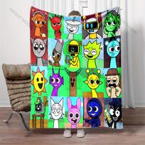 1 vnt. Animacinis S-Sprunki spaudinio pledas Šiltas, minkštas ir patogus Namų, kelionių, sofos, lovos, stovyklavimo, iškylų, automobilių uždangalas 75x90cm