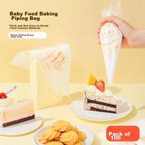 Baoshi Disposable Piping Bags for Baby Food Molds, Thickened Squeeze Bags for Infant Food, Baking Tools, Pack of 100