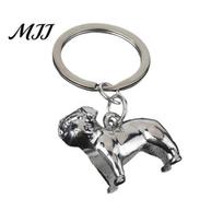 Durable Dog Keychain Pendant French Bulldog Charm Zinc Alloy Key Holder Three-dimensional Keyring Backpack Accessory Cute C