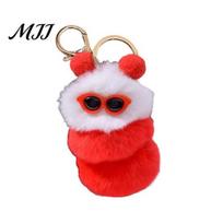 Decorative Keychain Pendant Cartoon Plush Caterpillars Charm Key Chain Hanging Ornament Wallet Backpack Car Keys Accessory Portable E