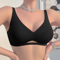 Women Seamless Soft Support Wireless Gathered Comfortable Breathable Bra S juoda