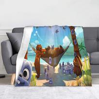 Grizzy Tabodi Blanket Cover Fleece Cartoon Super Warm Throw Blanket for Airplane Travel Bedroom Quilt 75x90cm
