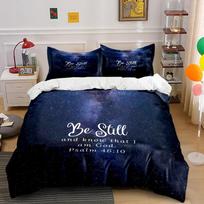 Be Still Psalm 46:10 Galaxy Bedding Set Bedding set (1 duvet cover, 2 pillowcases, duvet not included) 135x200cm