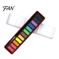 Vibrant Color Palette for Painting Portable Watercolor Paint Set, Durable Solid Gouache Pigments, Washable Fine Bright Saturated Colors Illustration