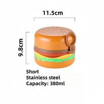 Portable Hamburger Lunch Box Stainless Steel Heat Insulation Bento Case Stackable Picnic Food Container Set Kitchen Accessories