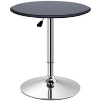 Apvalus stalas su strypu, 360 laipsnių besisukantis baro stalas su reguliuojamu aukščiu, virtuvei, kavinei, juodas 63 x 63 x 93 cm juoda