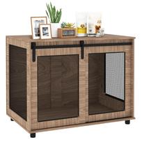Dog Crate Furniture with Sliding Door for Large Dogs, Walnut Brown 98 x 60 x 78 cm