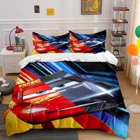 Cars Themed Bedding Set with Lightning Design  Bedding set (1 duvet cover, 2 pillowcases, duvet not included) 135x200cm